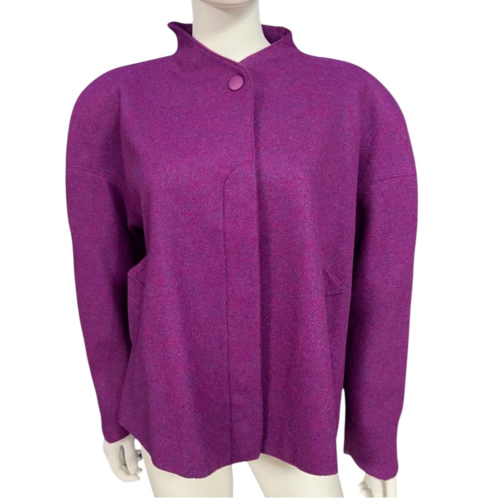 Thierry Mugler Activ Vintage Purple Wool Cape Jacket